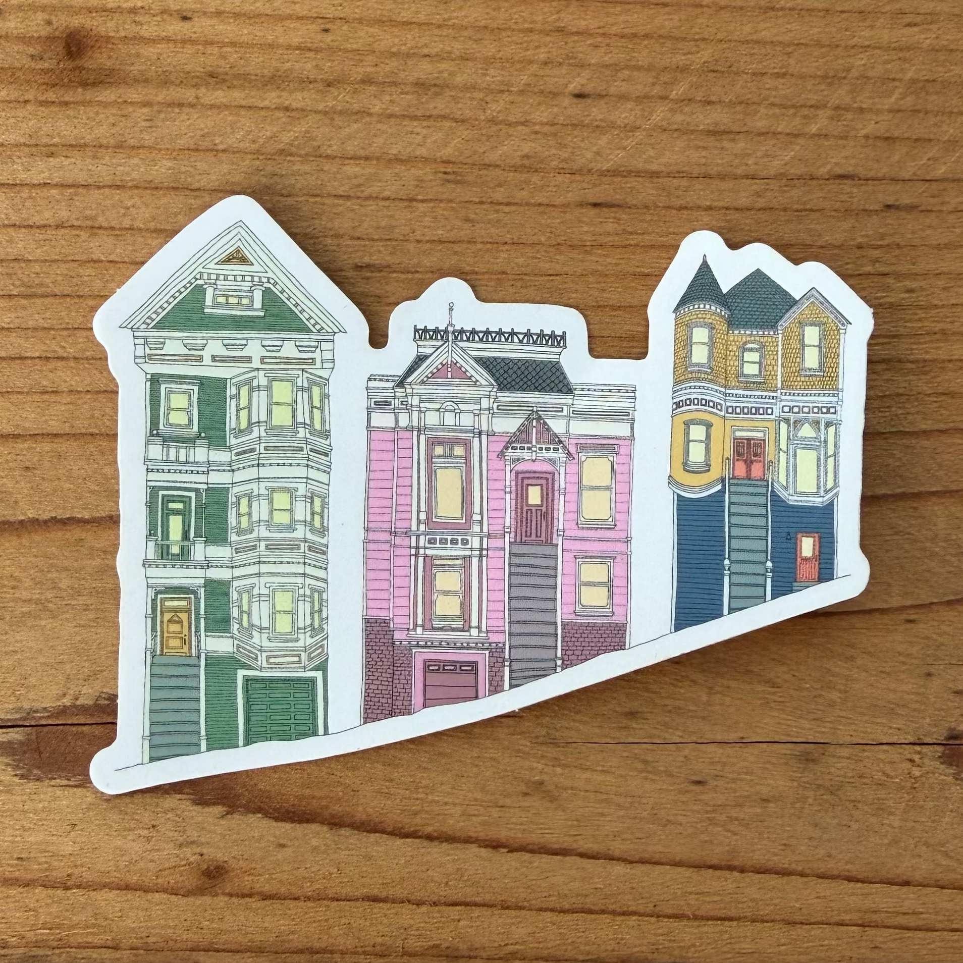 Row of Victorians Sticker